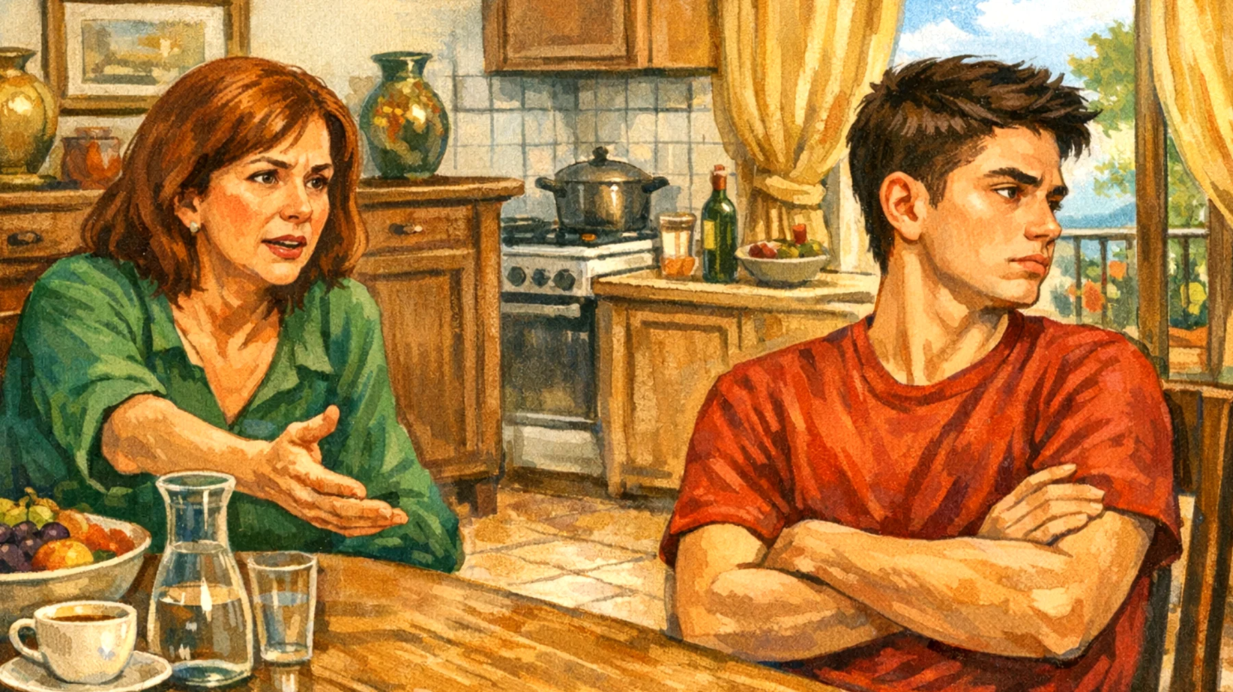 I genitori faticano a mantenere un dialogo aperto e costruttivo con i figli giovani adulti, che tendono a chiudersi emotivamente e a condividere poco della loro vita personale, generando distanza e incomprensioni reciproche"